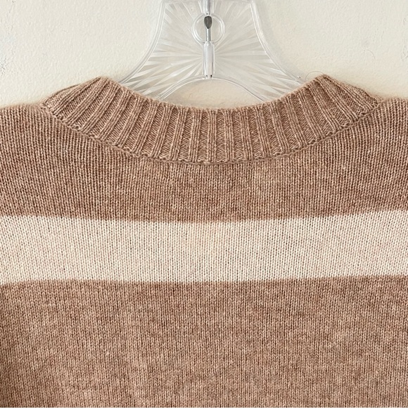 Cynthia Rowley Cashmere Merino Wool Wide Strip Blend Long Sleeve Knit Sweater - Picture 7 of 15